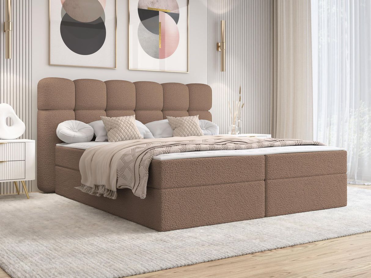 Kontinentális ágy Łoże SOFTI II + topper M, Szín: Lambi 04, Alvó felület mérete: 140 x 200 cm