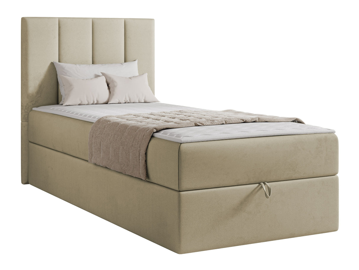 Kontinentális ágy Łoże REBOS + topper M, Szín: Polo 872, Alvó felület mérete: 80 x 200 cm