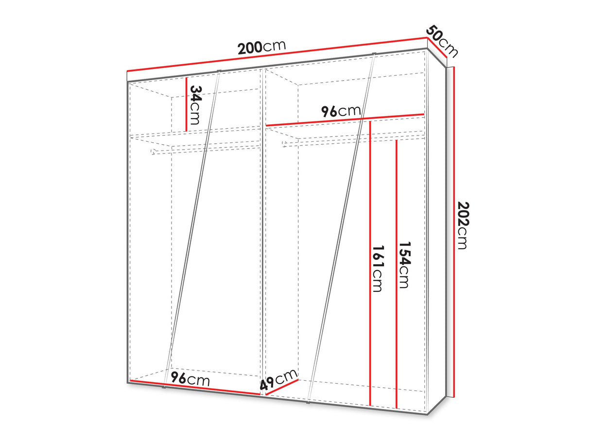 Gardróbszekrény ZEN 200 / +, Szín: Artisan tölgy, Fogantyú színe: Aranysárga