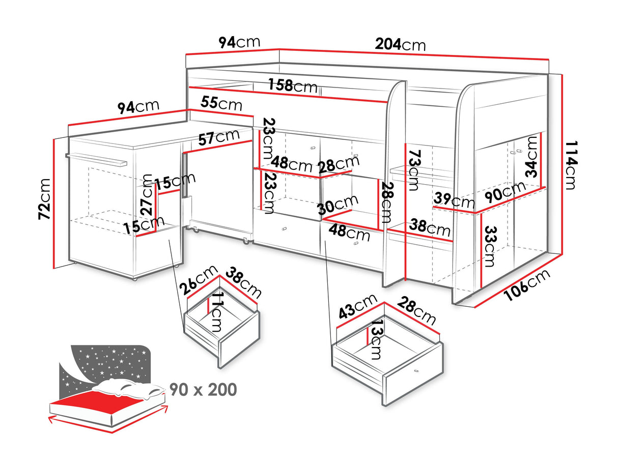 Galériaágy 90x200 ORO SYSTEM 8 platynemwy + biszkoptowy 5005508
