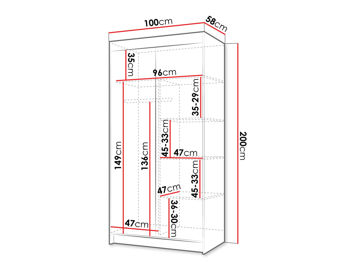 Gardróbszekrény INFINITY 100 III Warmia