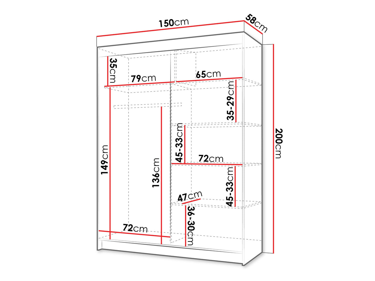 Gardróbszekrény INFINITY 150 II Warmia