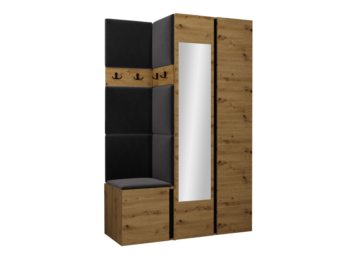 Előszoba garnitúra ORION XXVI (Tavasz XXVI), Keret színe: Artisan tölgy + Fekete, Puha falpanel színe: Polo 897 5053276