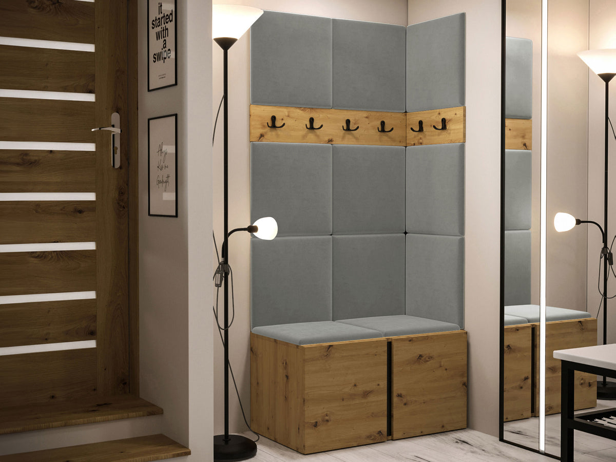 Előszoba garnitúra ORION I (Tavasz I), Keret színe: Artisan tölgy, Puha falpanel színe: Polo 894 5124043