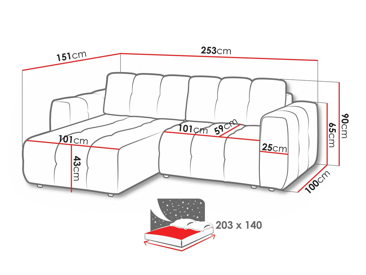 Sarokkanapé Naroznik Bona, Szín: Raven 22, Változatok: Jobb 5150280