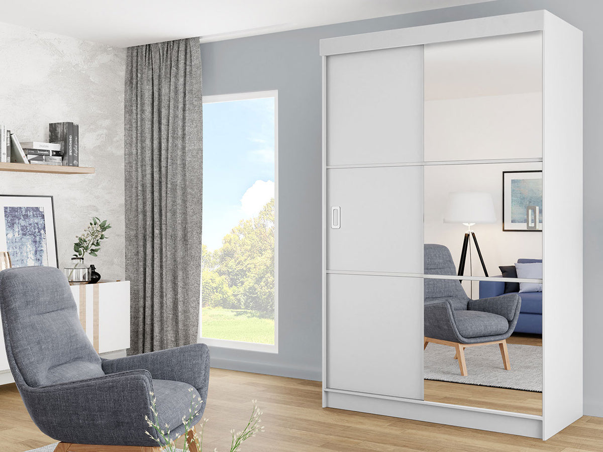 Gardróbszekrény 138 BILL III (Iceland 138 III), Szín: Fehér, Led világítás: Nem