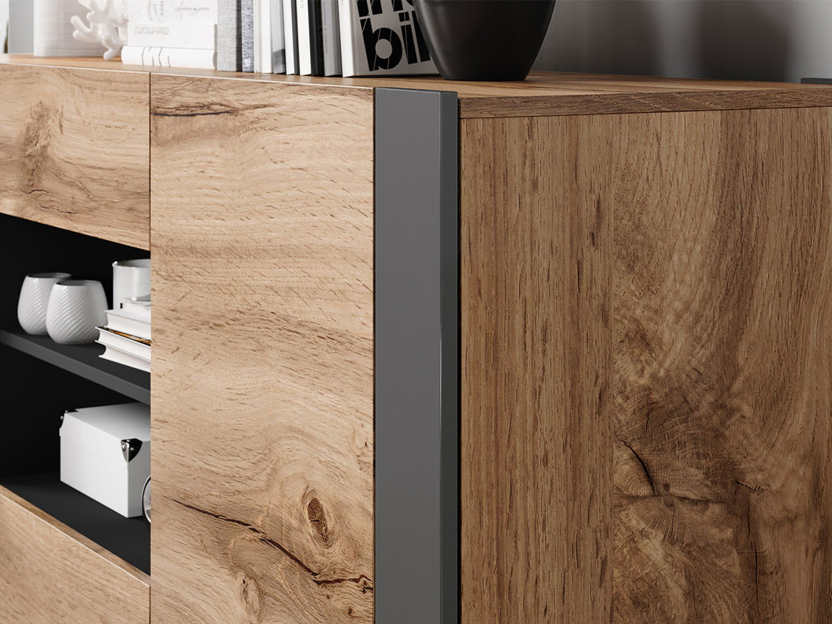 Komód Komoda WOOD Wotan / Antracyt