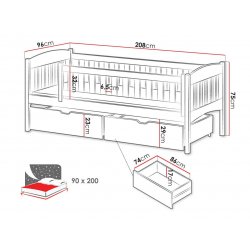 Gucio 90X200 St.flex Ágy