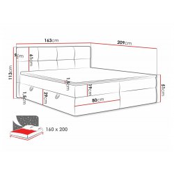 Figaro 160X200 kontinentális ágy