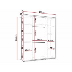 Dakota 3 200 (Gł.60) gardróbszekrény