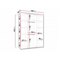 Dakota 3 180 (Gł.60) gardróbszekrény