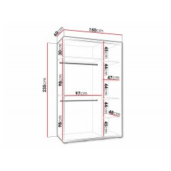Dakota 3 150 (Gł.60) gardróbszekrény