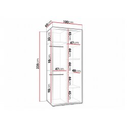 Dakota 3 100 (Gł.60) gardróbszekrény