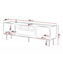 Rtv Lucca 180 2D Ef + Kominek tv-állvány