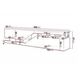 Rtv 200 Cm Ceelias tv-állvány