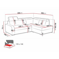 Oslo Lxp+R+2R sarokkanapé