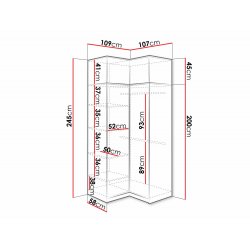 Kos sarokszekrény + gardrób ráté