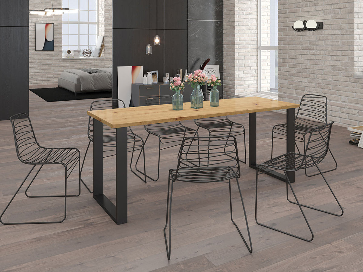 Asztal IMPERIAL (Wawik) 185x67, Szín: Artisan tölgy + Fekete