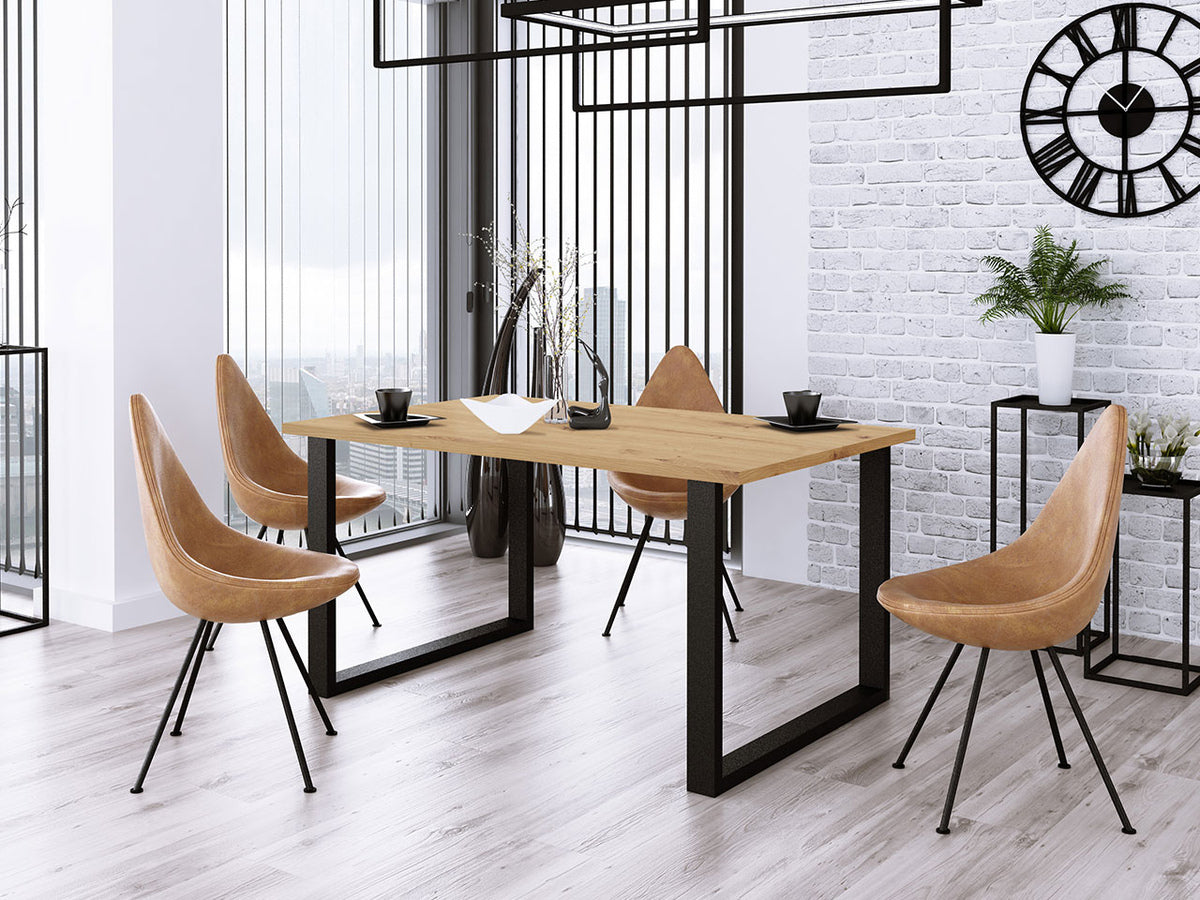 Asztal IMPERIAL (Wawik) 185x90, Szín: Artisan tölgy + Fekete