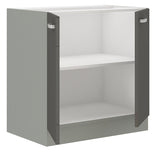 Moduláris szekrény ajtókkal Multiline 80 D 2F BB (Szürke + Fényes szürke)