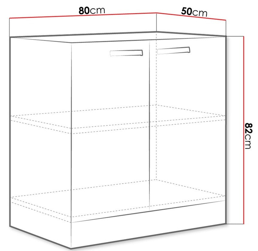 Moduláris szekrény ajtókkal Multiline 80 D 2F BB (Szürke + Fényes szürke)