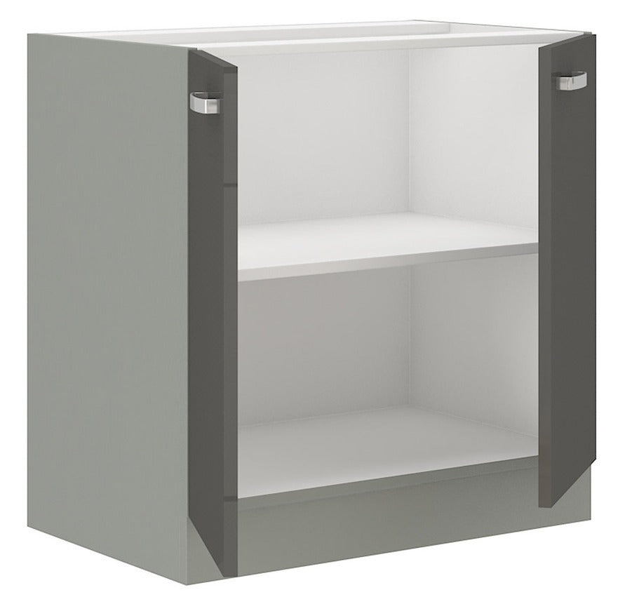 Moduláris szekrény ajtókkal Multiline 80 D 2F BB (Szürke + Fényes krém)