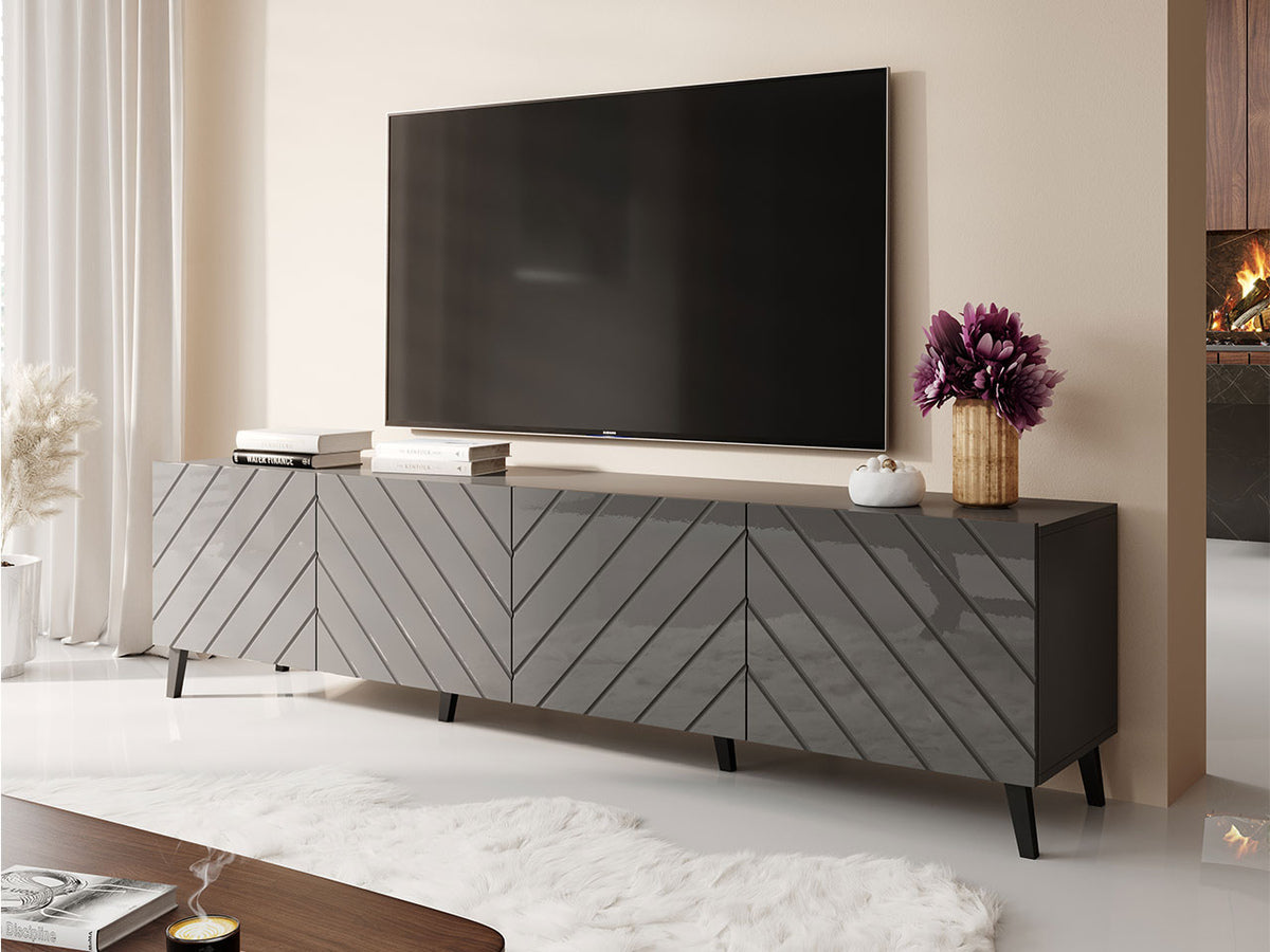 TV-állvány ABETO 200 (Zitok 200), Szín: Grafit + Fényes grafit