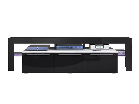 TV-állvány Beta 150 plus (Quatro 150 Plus), Szín: Fehér + Fényes fekete