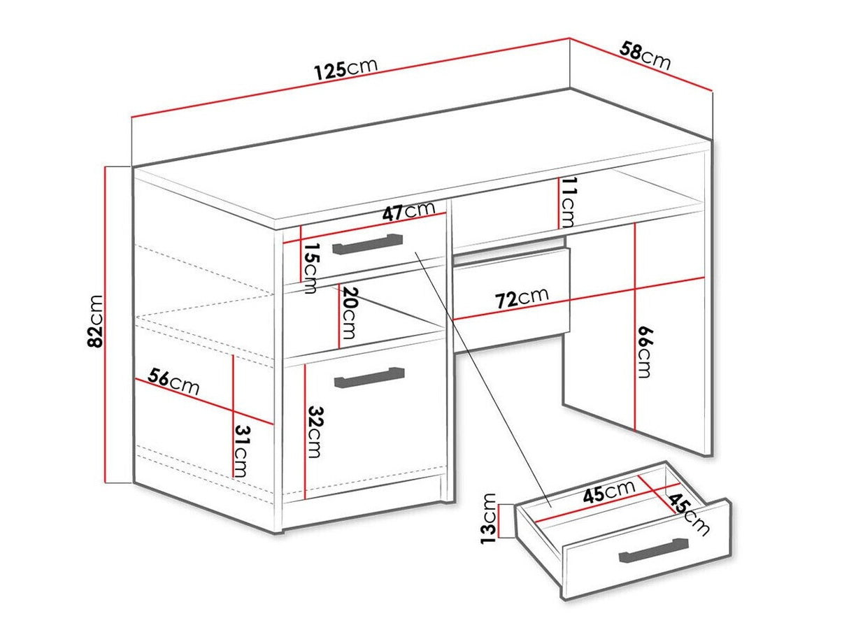 Íróasztal BALI, Szín: Zöld + Aranysárga