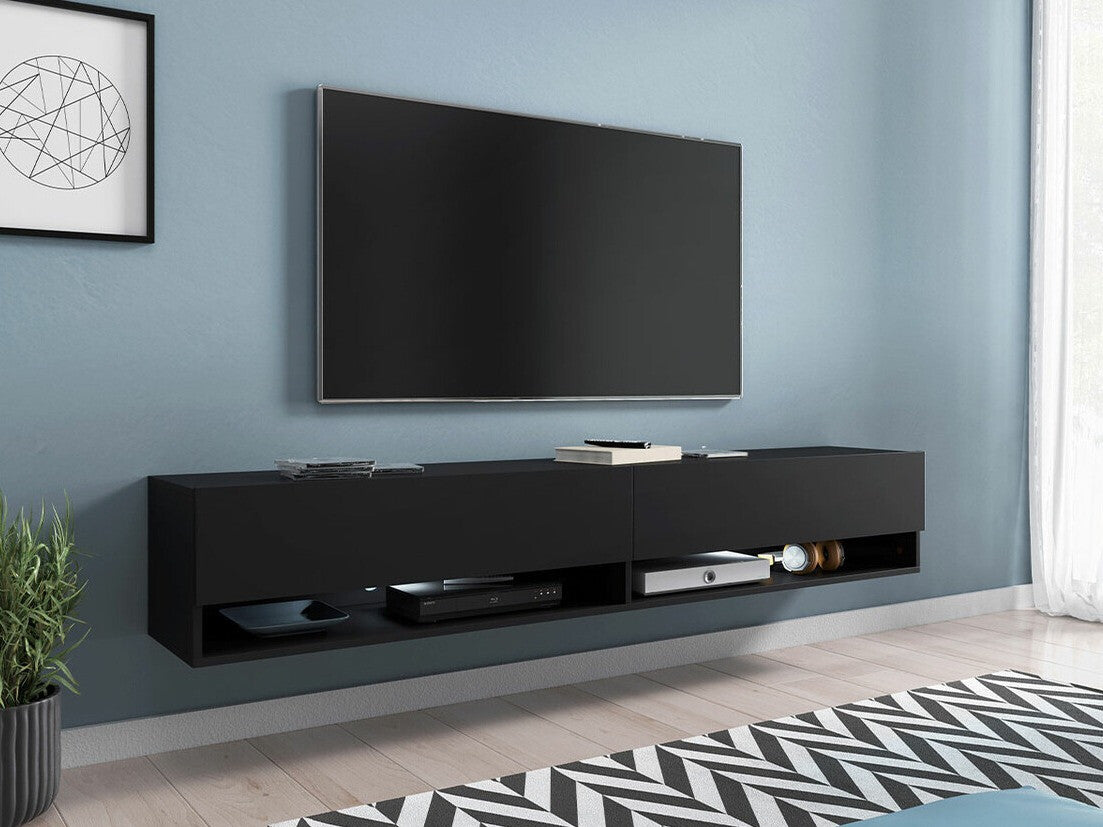 TV-állvány Lowboard A180 (Adenik 180), Led világítás: Igen, Szín: Grafit