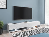 TV-állvány Lowboard A180 (Adenik 180), Led világítás: Nem, Szín: Fehér + Fényes fehér