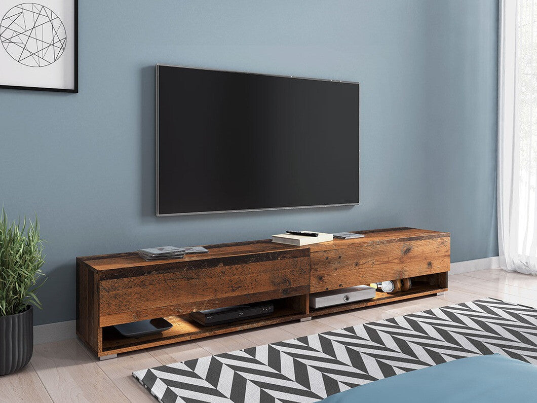 TV-állvány Lowboard A180 (Adenik 180), Led világítás: Nem, Szín: Érett tölgy