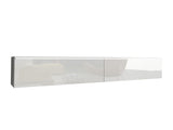 TV-állvány Lowboard D180 (Dlone 180), Led világítás: Igen, Szín: Fehér + Fényes fehér