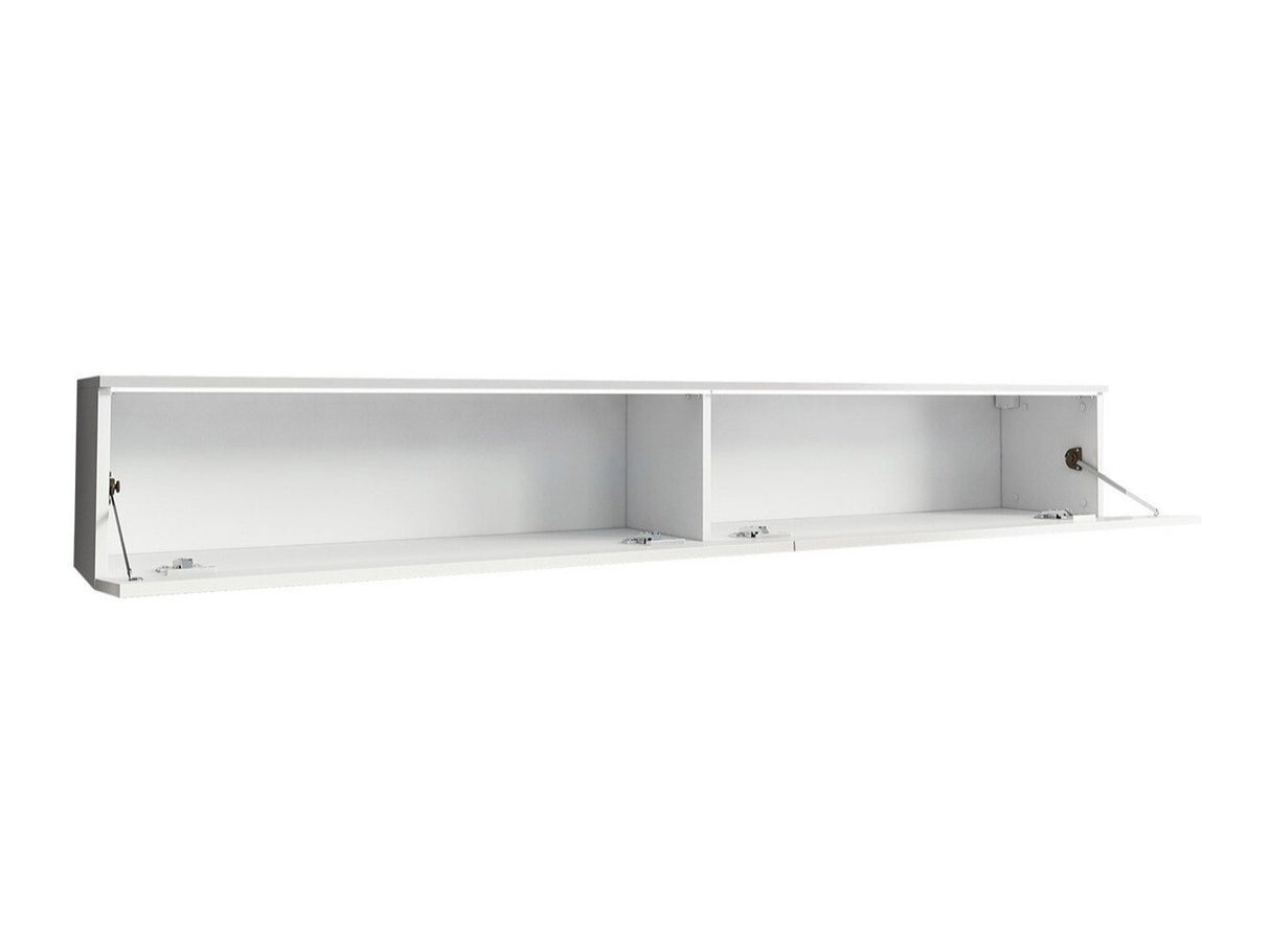 TV-állvány Lowboard D180 (Dlone 180), Led világítás: Nem, Szín: Fehér + Fényes fehér