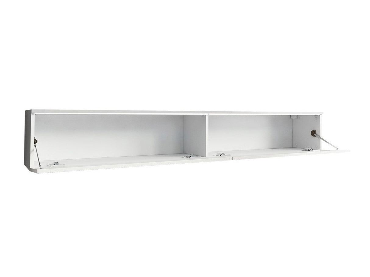 TV-állvány Lowboard D180 (Dlone 180), Led világítás: Igen, Szín: Fehér + Fényes fehér