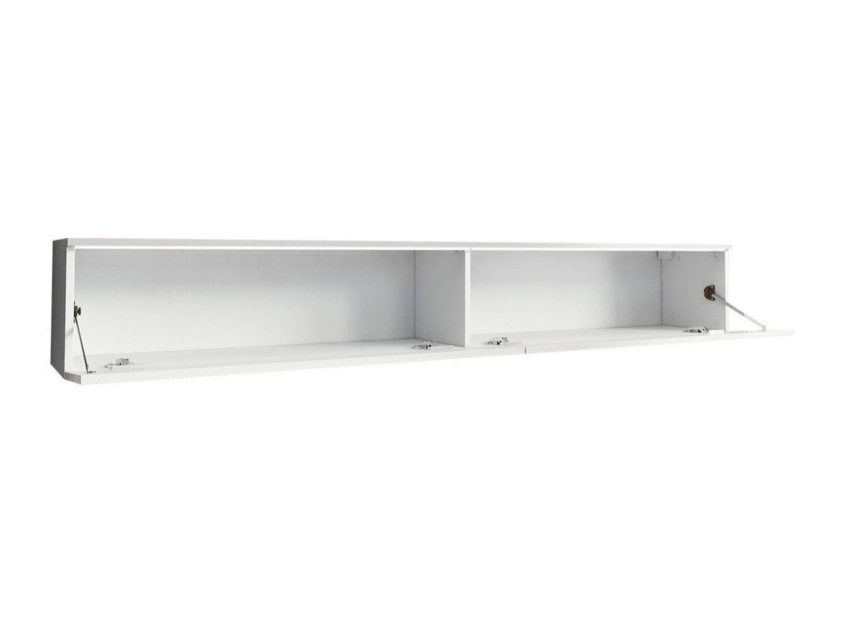 TV-állvány Lowboard D180 (Dlone 180), Led világítás: Nem, Szín: Matera szürke + Fényes fehér