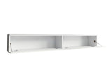 TV-állvány Lowboard D180 (Dlone 180), Led világítás: Nem, Szín: Fehér + Fényes szürke