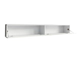 TV-állvány Lowboard D180 (Dlone 180), Led világítás: Igen, Szín: Matera szürke + Fényes fehér