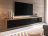 TV-állvány Lowboard D180 (Dlone 180), Led világítás: Igen, Szín: Wotan tölgy + Fényes fekete
