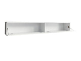 TV-állvány Lowboard D180 (Dlone 180), Led világítás: Igen, Szín: Fehér + Fényes szürke
