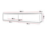 TV-állvány Lowboard D180 (Dlone 180), Led világítás: Igen, Szín: Wotan tölgy