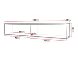 TV-állvány Lowboard D180 (Dlone 180), Led világítás: Igen, Szín: Grafit