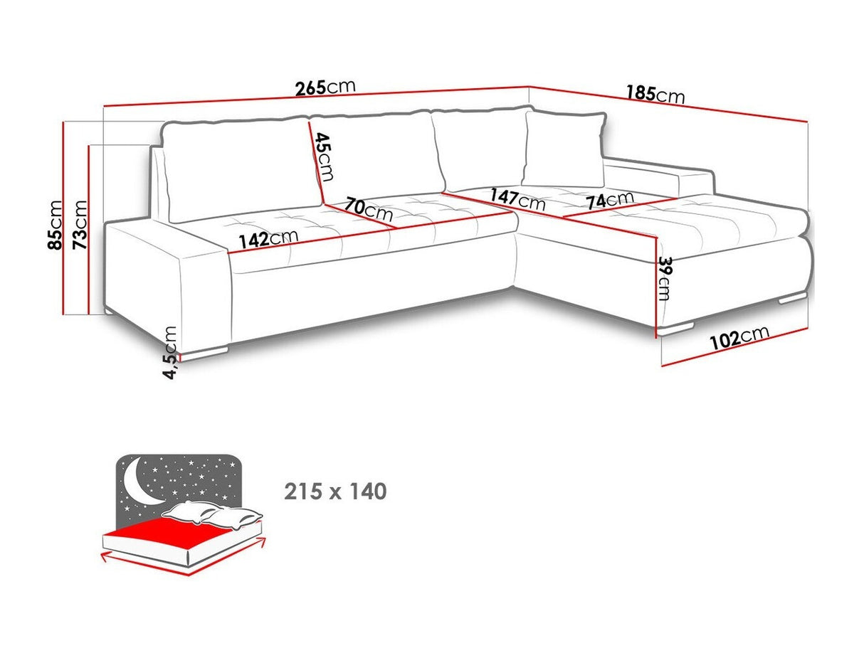 Sarokkanapé Orkan Mini (Herkules Mini) II, Szín: Soft 011 + Lux 06