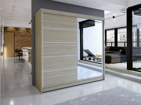 Gardróbszekrény Talin III (Bárasztalr III), Szín: Sonoma tölgy, Led világítás: Igen