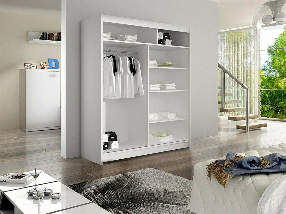 Gardróbszekrény Caminem III (Belgia III), Szín: Fekete + Fehér, Led világítás: Nem