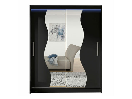 Gardróbszekrény Westa S (Presto S), Szín: Fekete, Led világítás: Igen