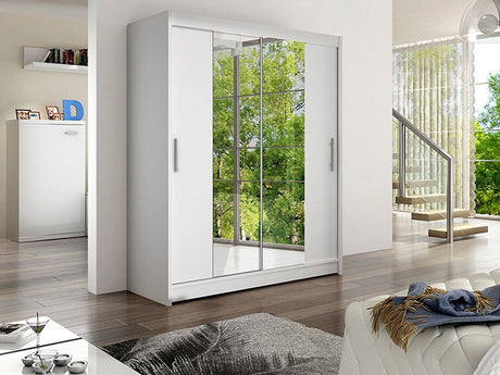 Gardróbszekrény Westa II (Presto II), Szín: Fehér, Led világítás: Nem