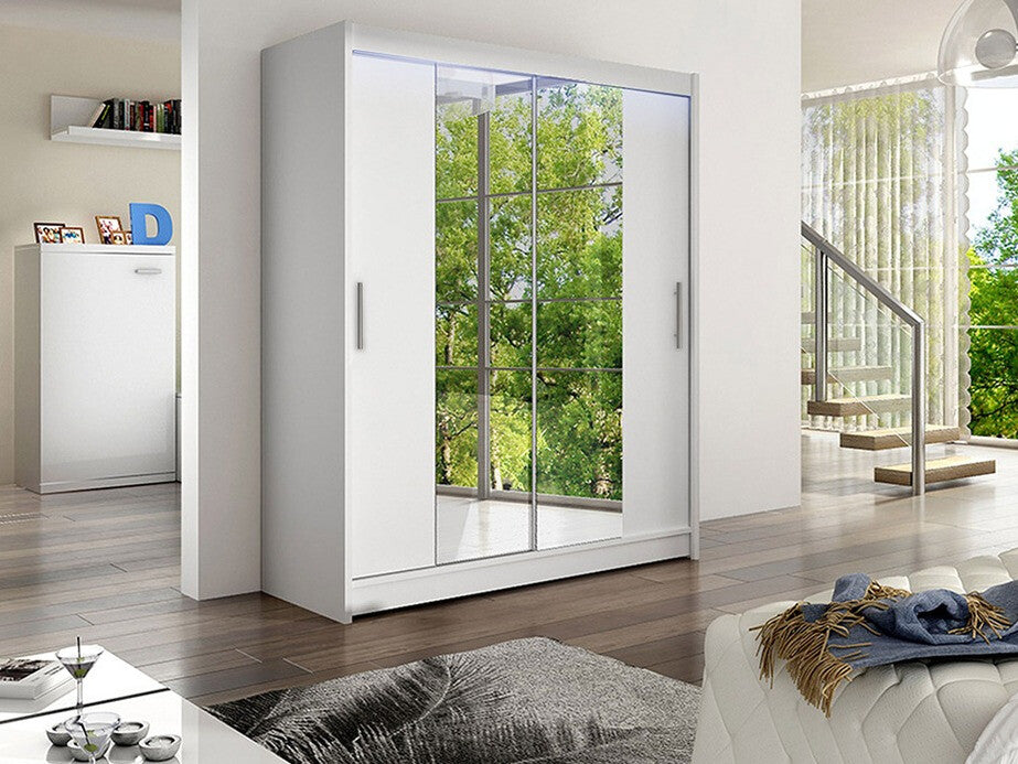 Gardróbszekrény Westa II (Presto II), Szín: Fehér, Led világítás: Igen RGB