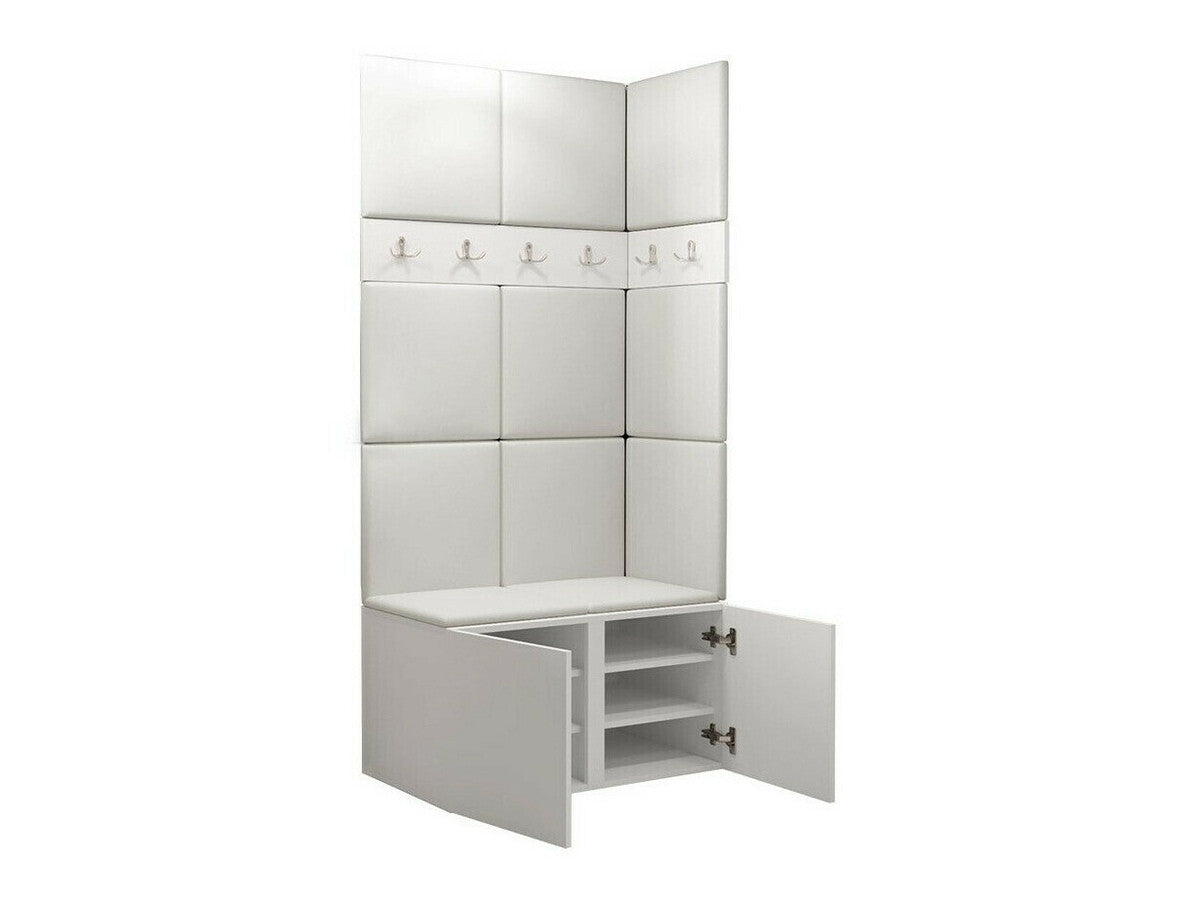 Előszoba garnitúra ORION I (Tavasz I), Keret színe: Artisan tölgy, Puha falpanel színe: Öko bőr Soft 017