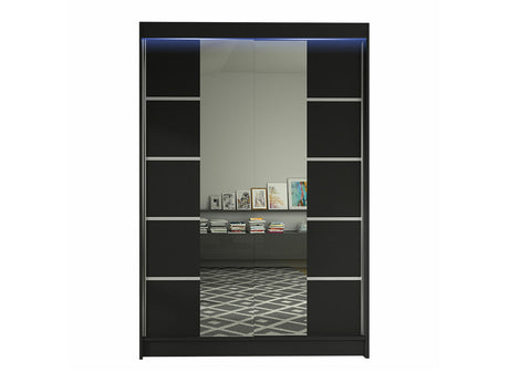 Gardróbszekrény Spint Linem V (Parys V), Szín: Fekete, Led világítás: Igen